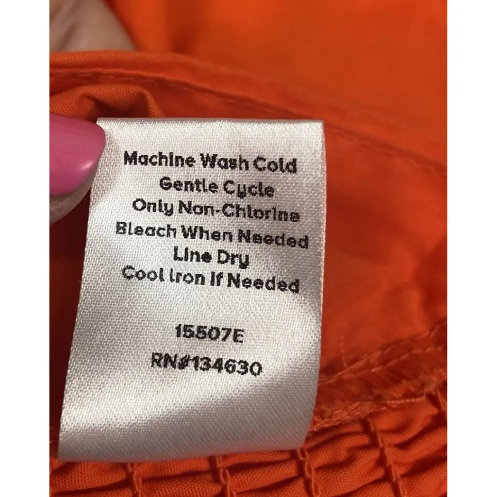 EVEREVE Women’s Orange‎ Sleeveless Sadie Twist Poplin Top Size M Preppy Classic - Image 8