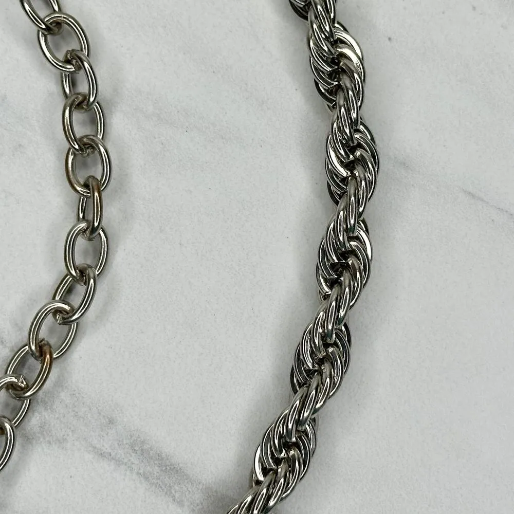 Silver Rope Chain Link Belt Y2K Festival One Size (OS) 27.25" - Image 4