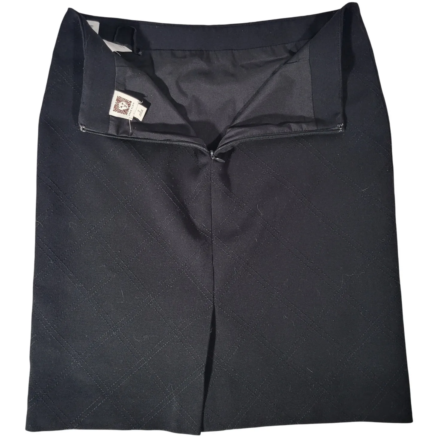 Anne Klein Black Quilted Stitch‎ Pencil Skirt Womens Size 2 Knee Length Career - Image 3