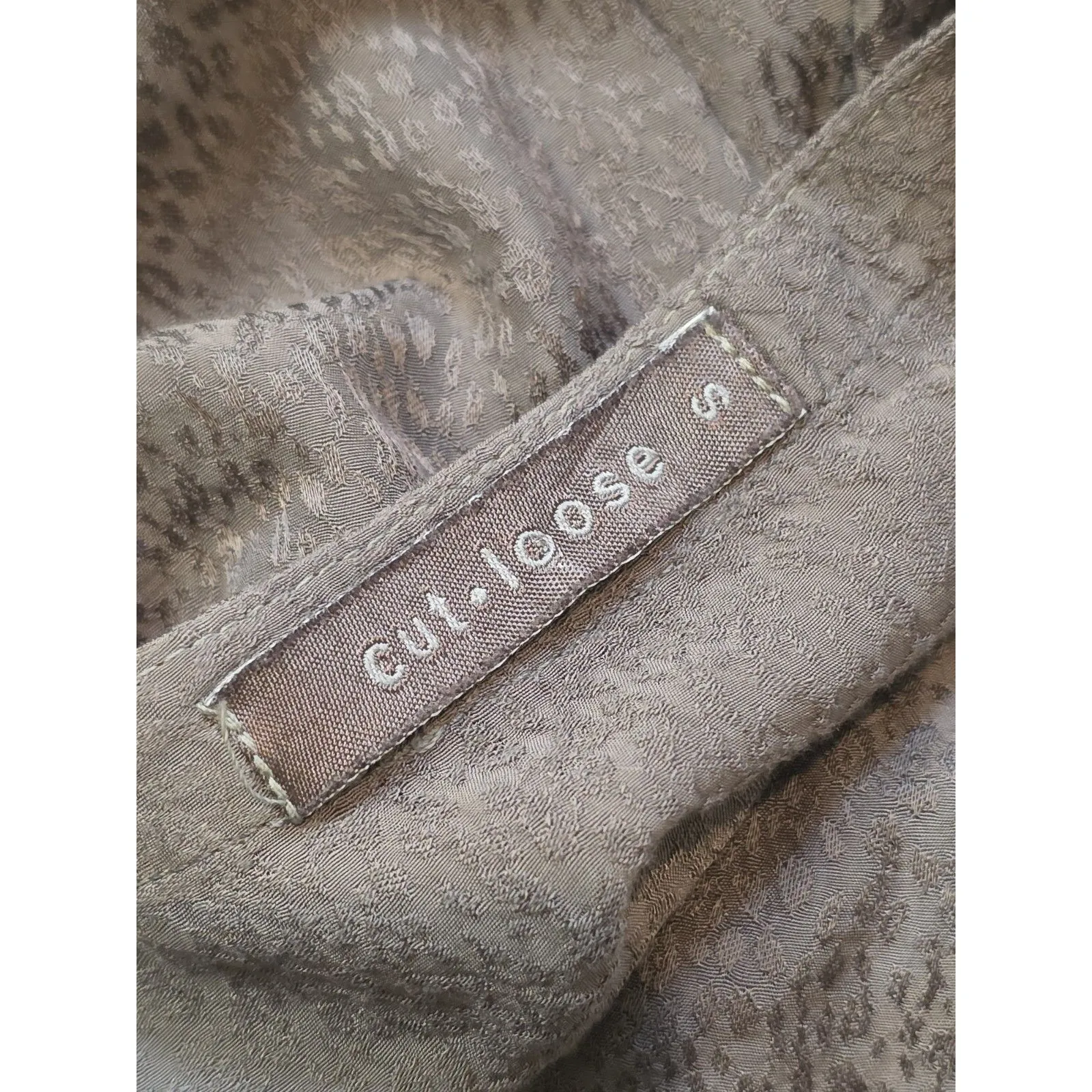 Cut Loose Women Size Small Button Up Tunic Shirt Brown Lagenlook Capsule Texture - Image 4