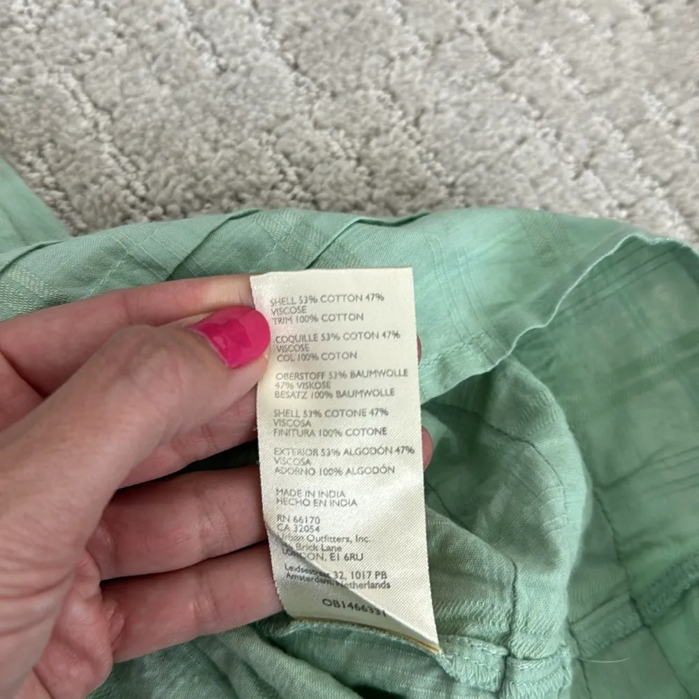 Free People Elora Mini Dress ruffle bubble hem collared cottage core mint green - Image 8