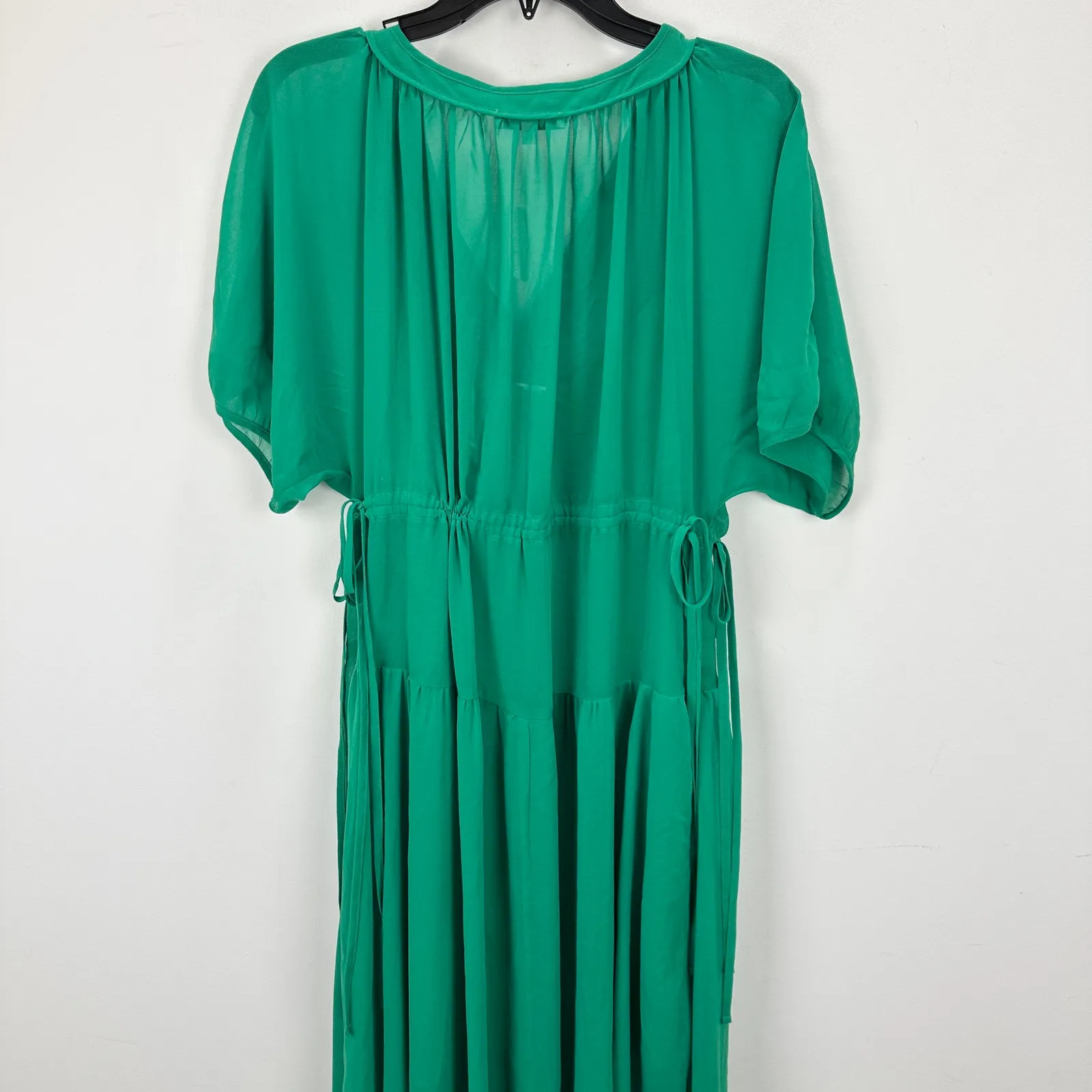 Madewell Sheer V Neck Dolman Maxi Dress Lightweight Chiffon Verdant Green S NWT - Image 14