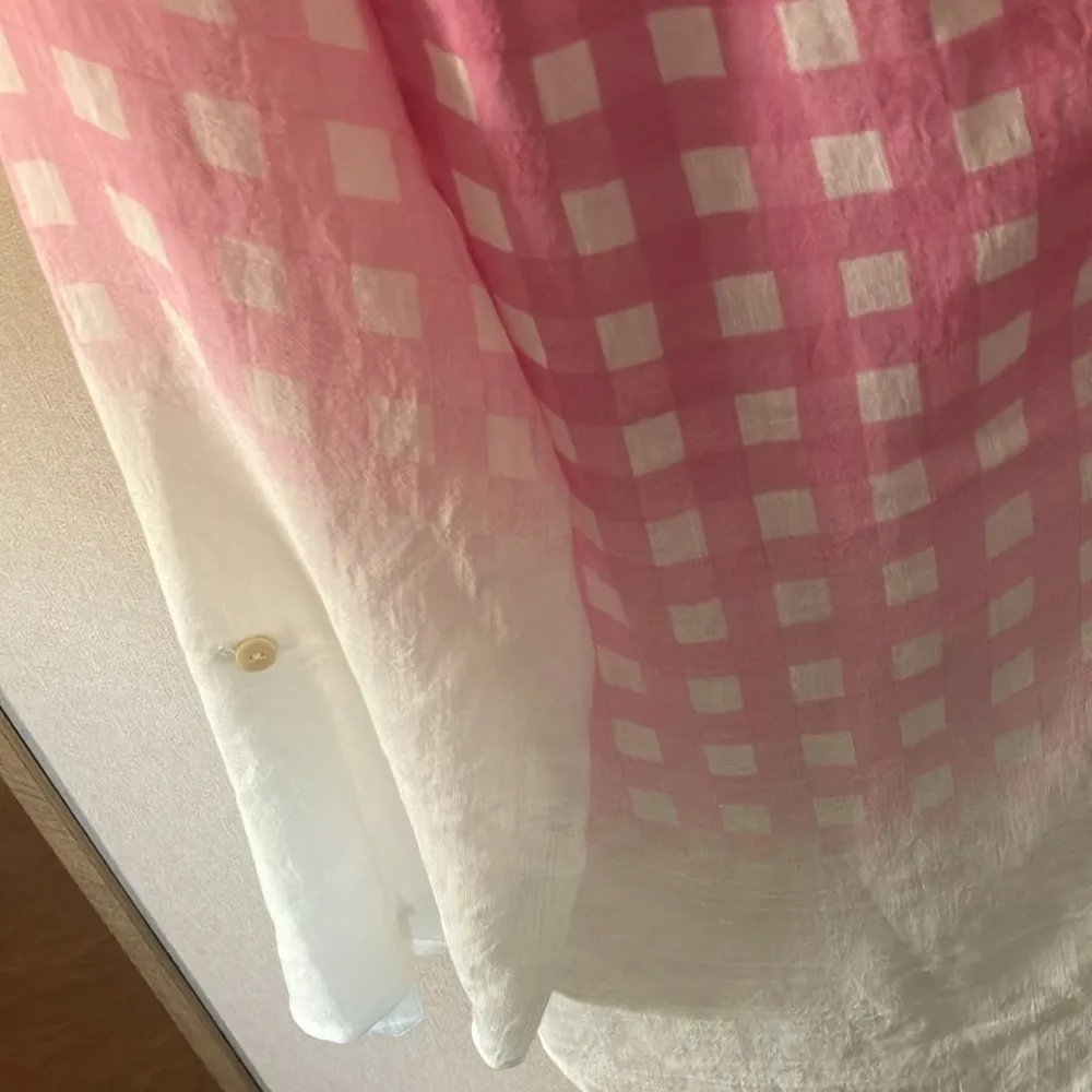 Good days only Pink and White Checkered Shirt petite small Size undefined - Image 2