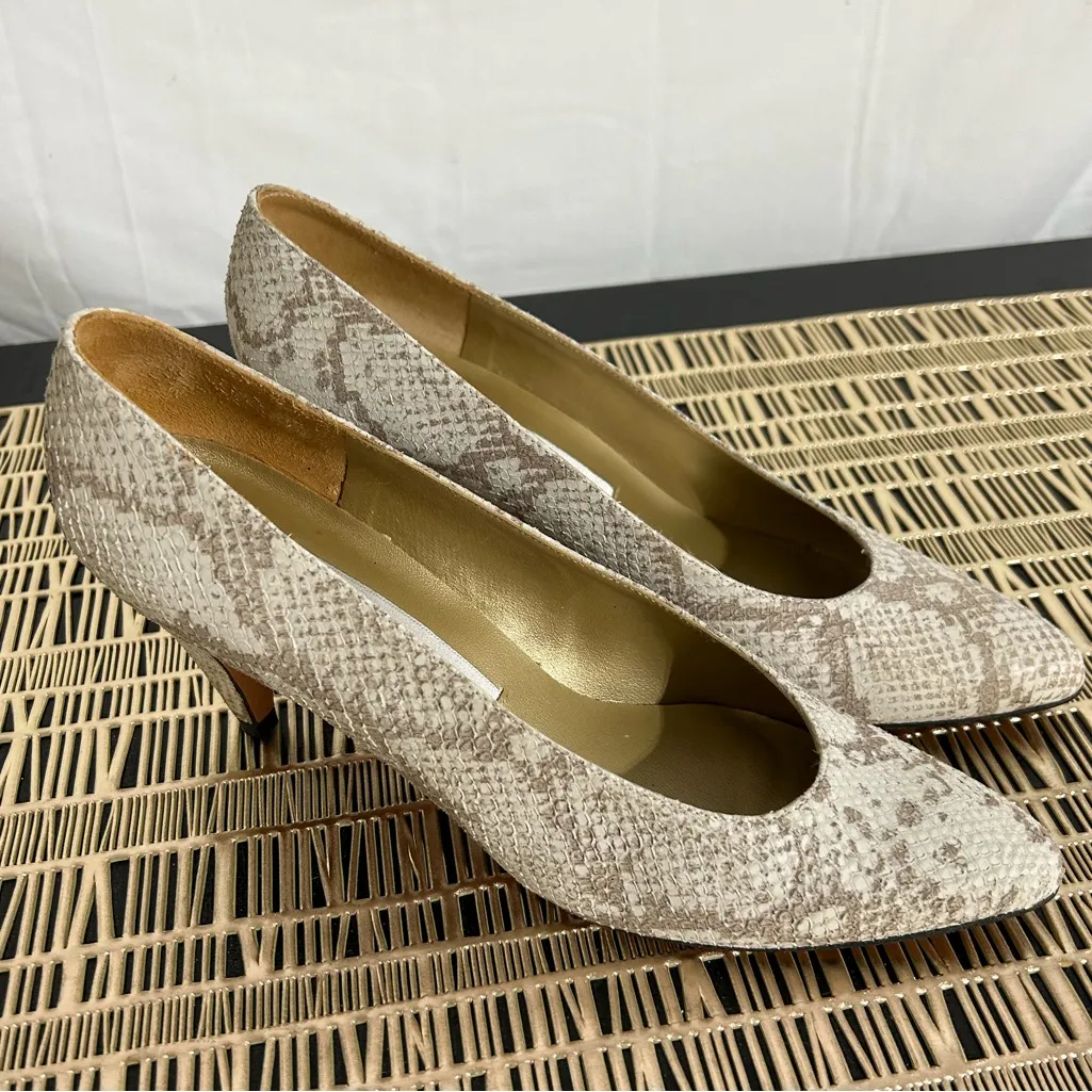 Vintage Evan Picone‎ Snakeskin Pumps Size 9 - Image 2