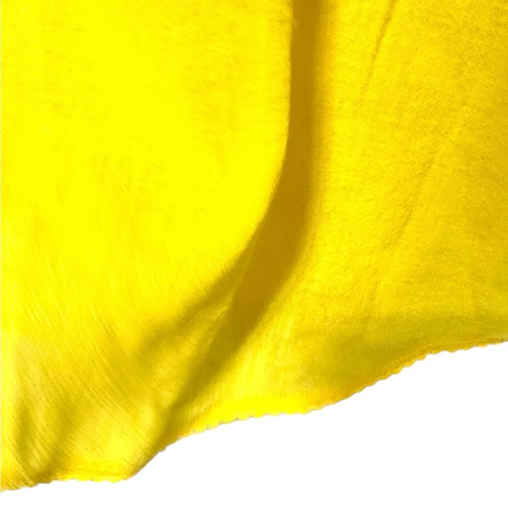 Floral Wide Sleeve Embroidered Yellow Tie Front Cotton Size 36 Euro or Small - Image 7