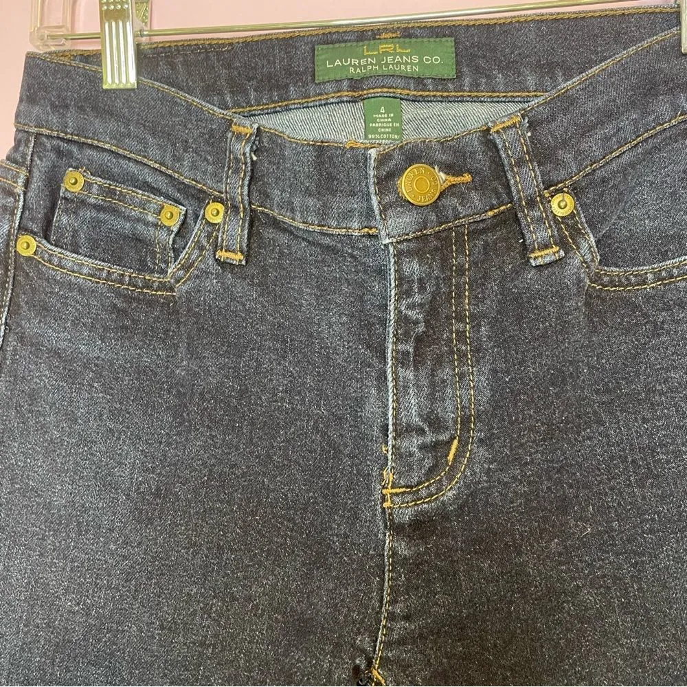 Lauren Ralph Lauren Jeans Dark Wash Denim Classic Straight Pant Size 4 - Image 3