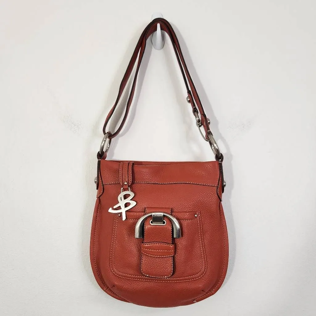 B Makowsky Terra Cotta Crossbody Bag Red - Image 2