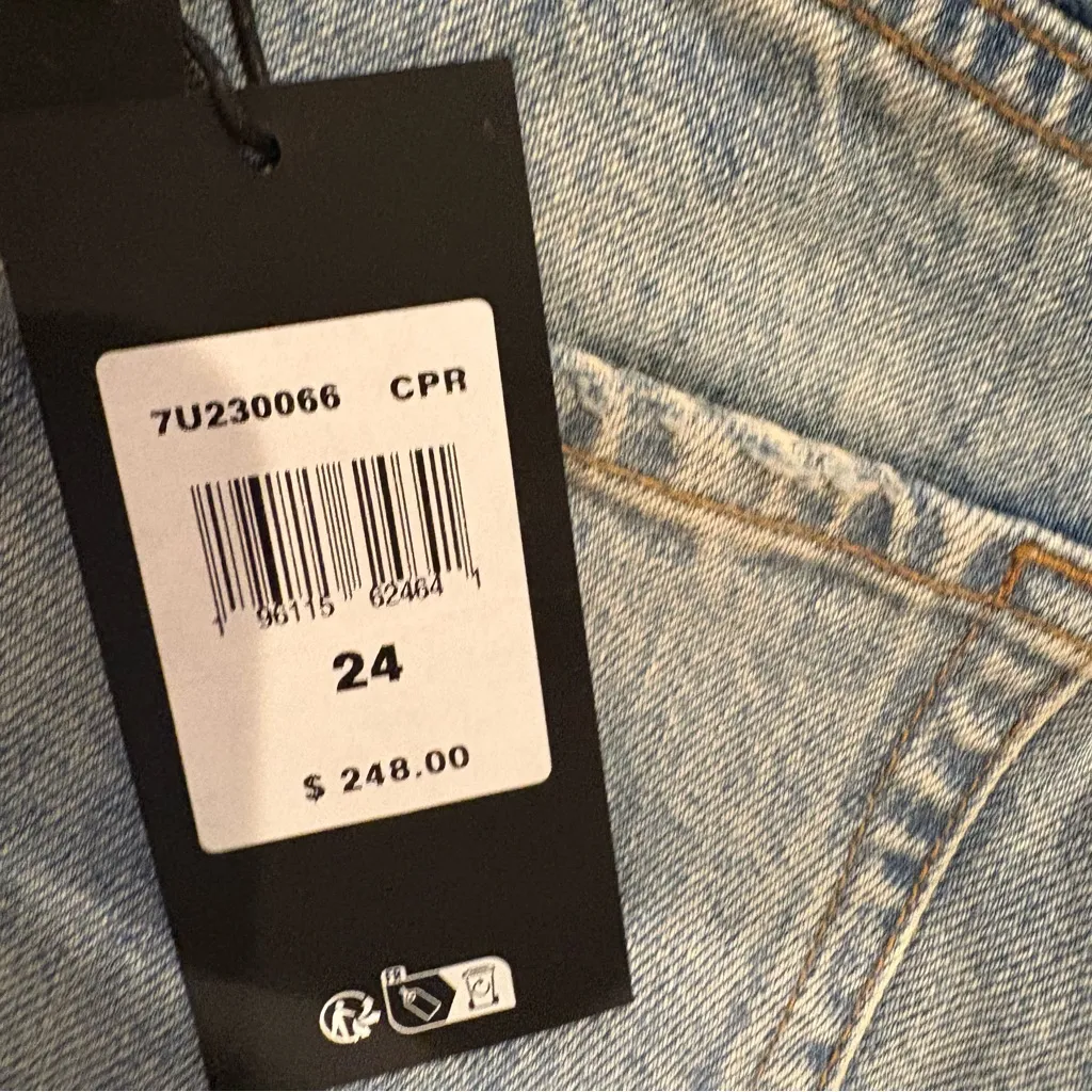 7 For All Mankind low slung wide leg women's ripped women's jeans size 24 - Image 14