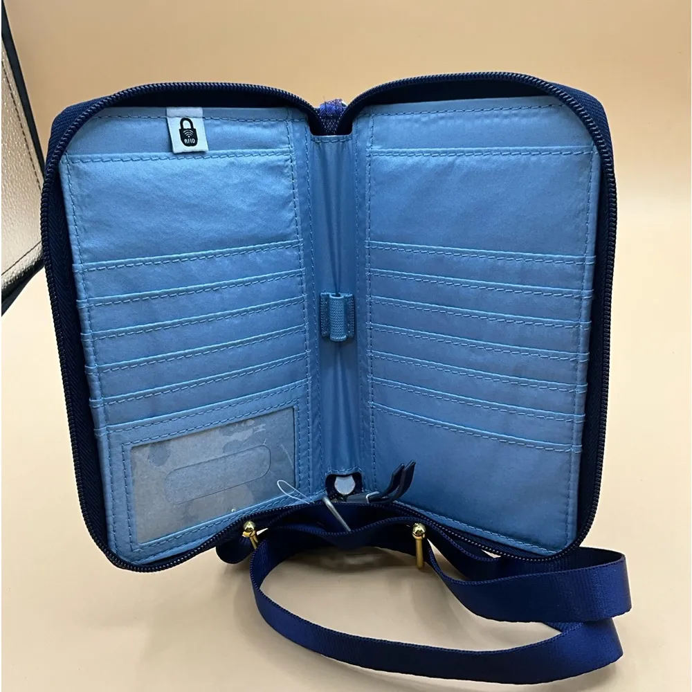 A Very Beautiful Blue Camo New Baggallini Zip Crossbody Handbag Very RARE!! - Image 3