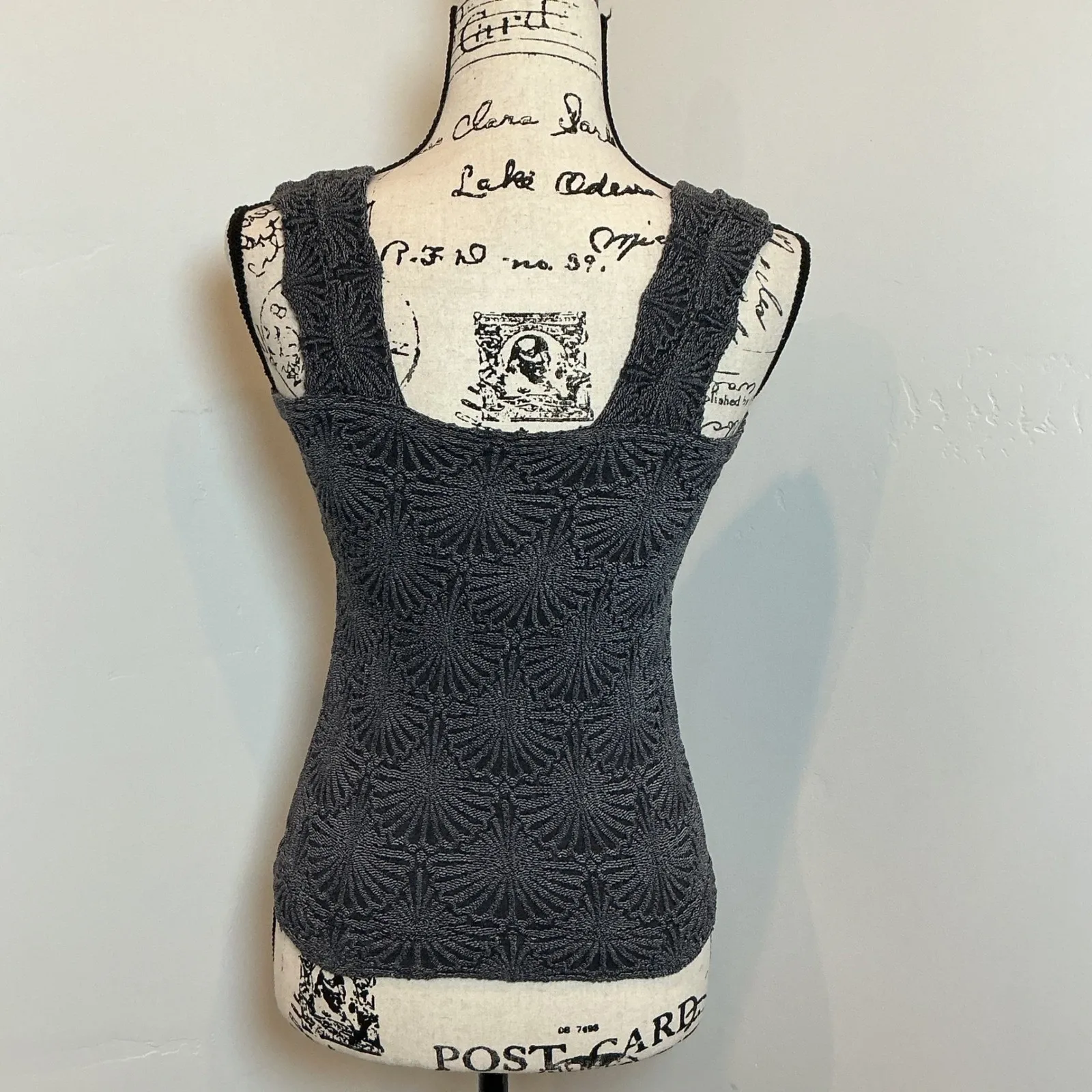 Intimately Free People Lace Floral Square Neck Tank Top Grey Size XS S - Image 2