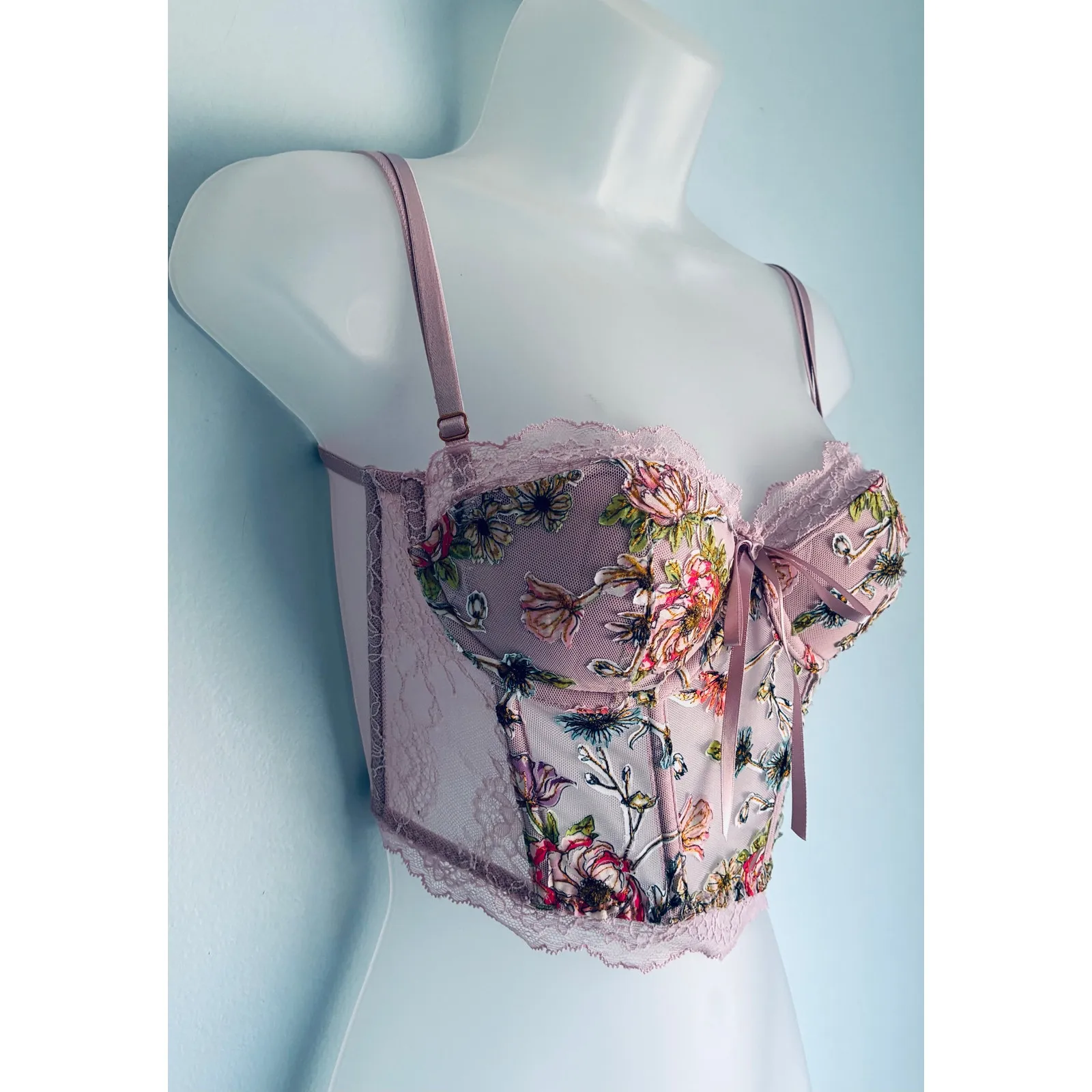 Victoria's Secret Corset Top Coquette Floral Fairy Small - Image 2