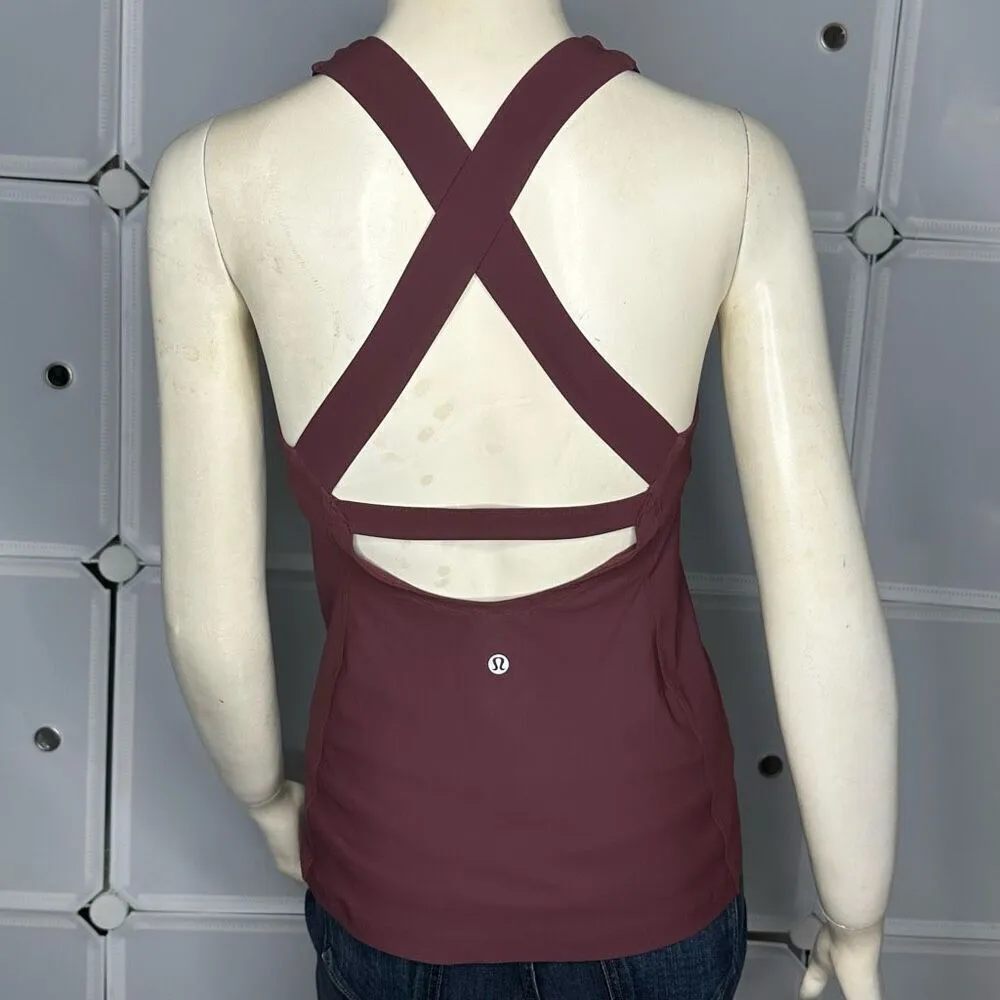 Lululemon Long Breath 2-In-1 Tank In Redwood / Auburn Size 4 - Image 11