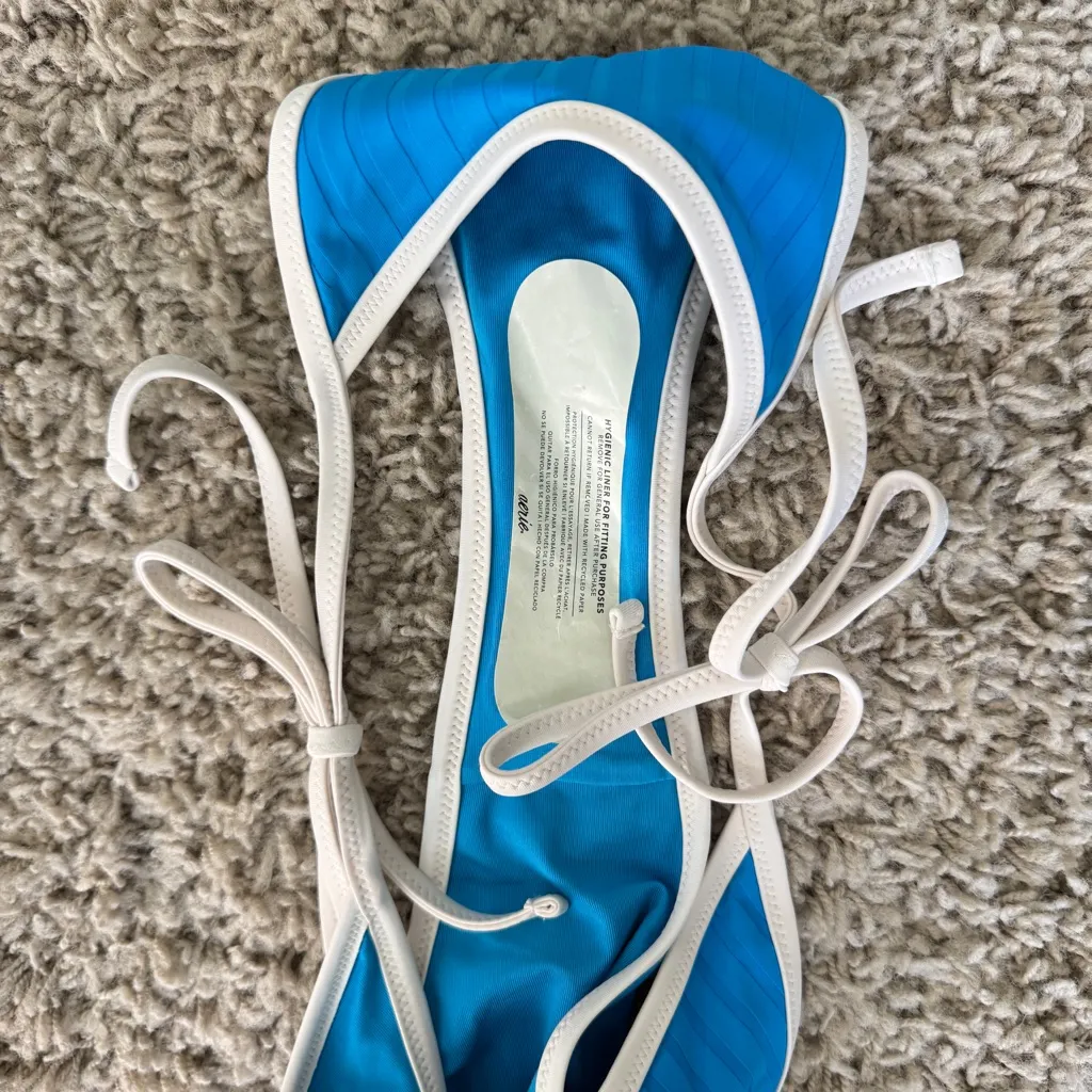 Aerie Cheekiest Triangle Wide Rib Bikini Small & Medium Blue - Image 5