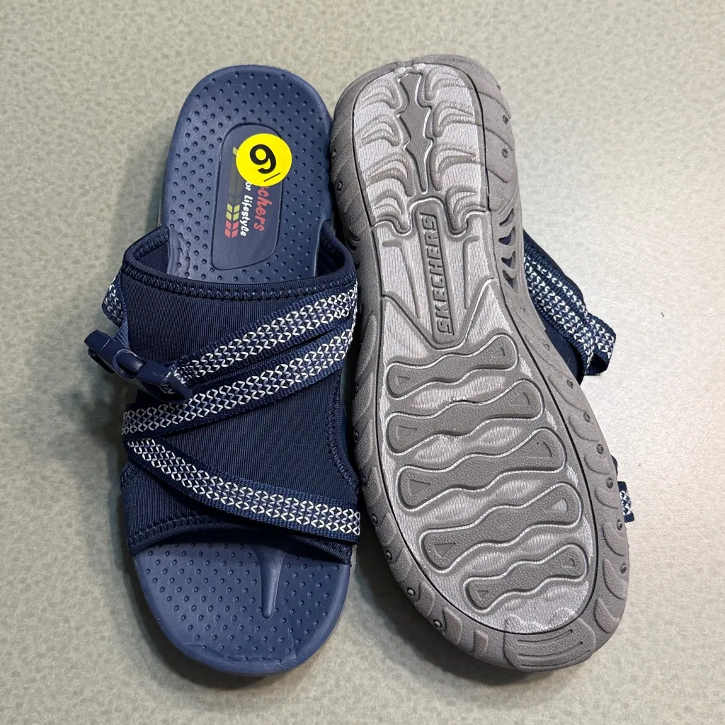 Skechers Reggae Slide Thru NWT Sandals Size 9 Machine Washable Adjustable Straps - Image 10