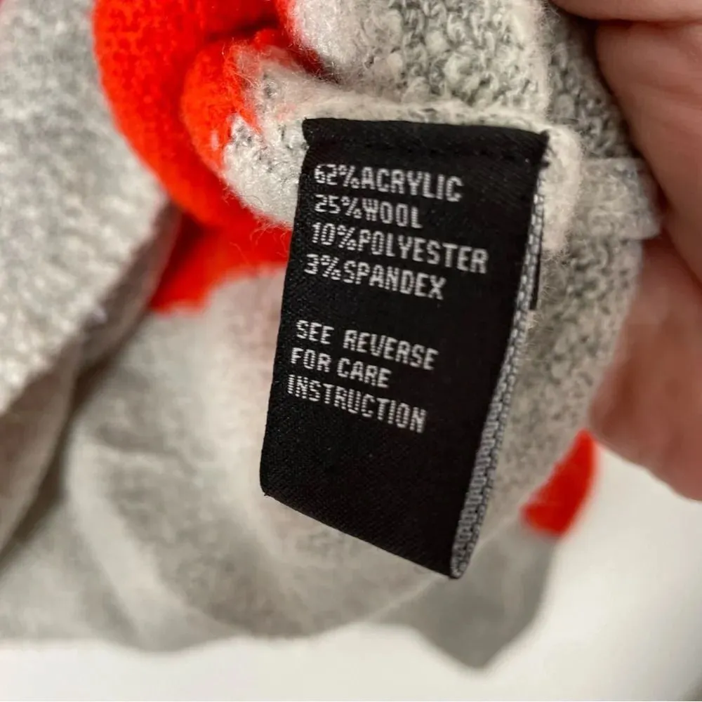 Cliche Women’s Pink Colorblock Mock Neck Gray Wool & Spandex Sweater Size L Size L - Image 7