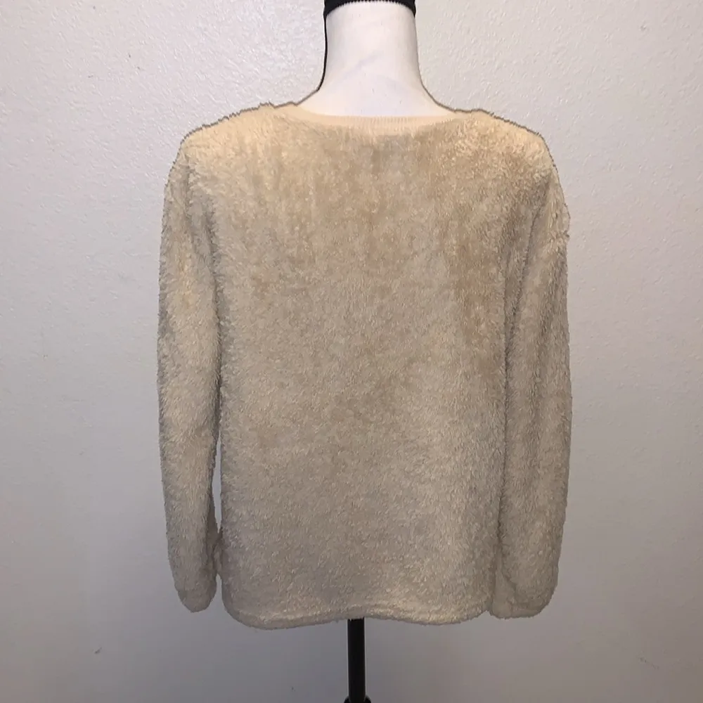 Derek Heart  faux fur teddy pullover fleece sweatshirt - Image 5