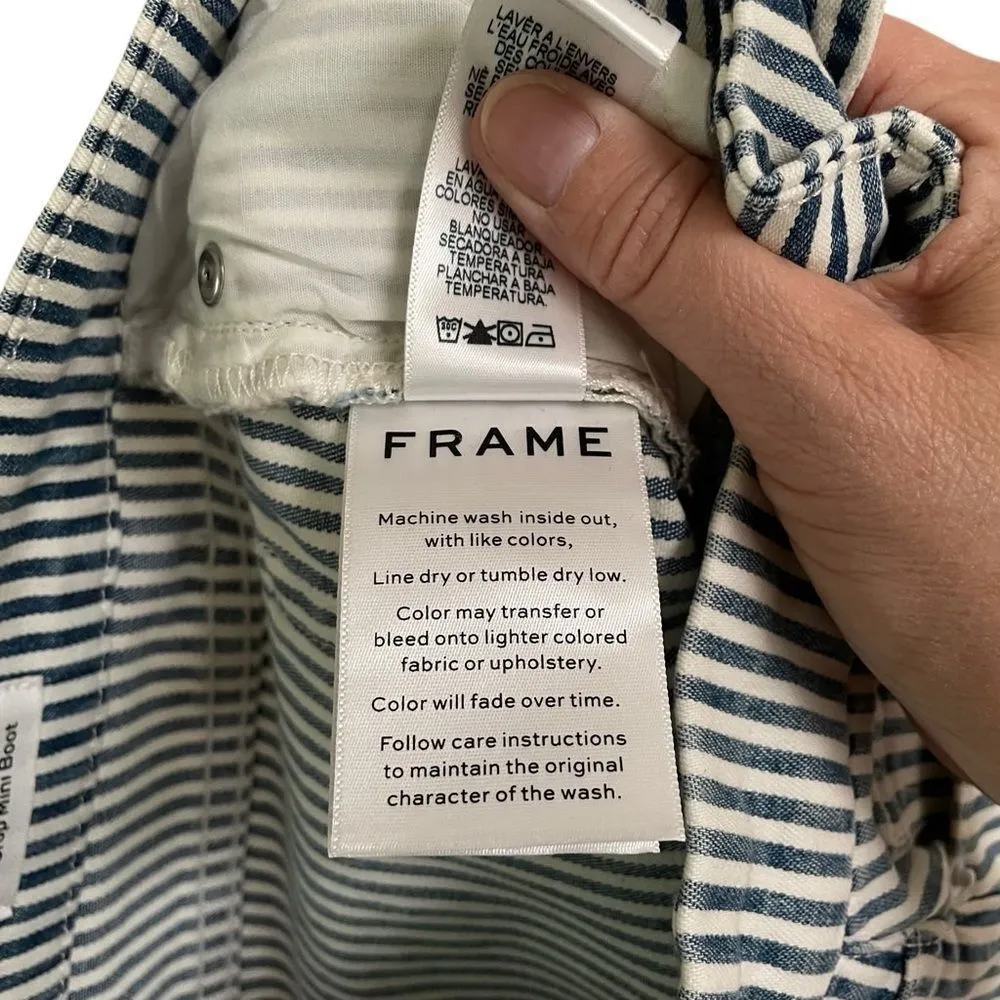 Frame Le Crop Mini Boot Women’s 25 Engineer Stripe Denim Jeans - Image 5