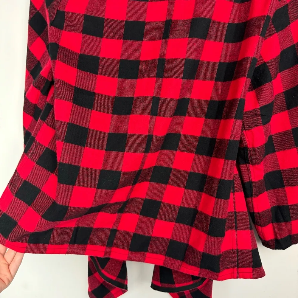 NWT Woolrich Pemberton Wrap Cardigan Sz M/L Buffalo Plaid Check Cotton - Image 14