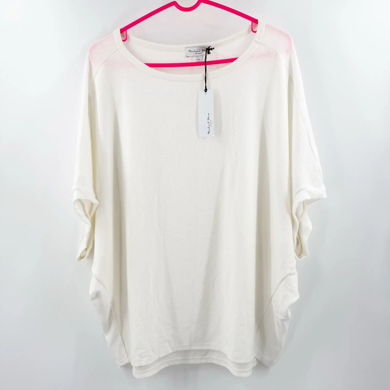 Michael Stars Top Size XXL NWT Verna Dolman Knit Madison Brushed Jersey Chalk - Image 3