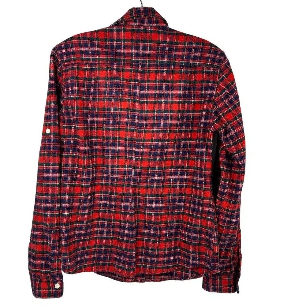 Lucky Brand Women's Plaid Flannel Button-Up Shirt Red Size S - Image 6