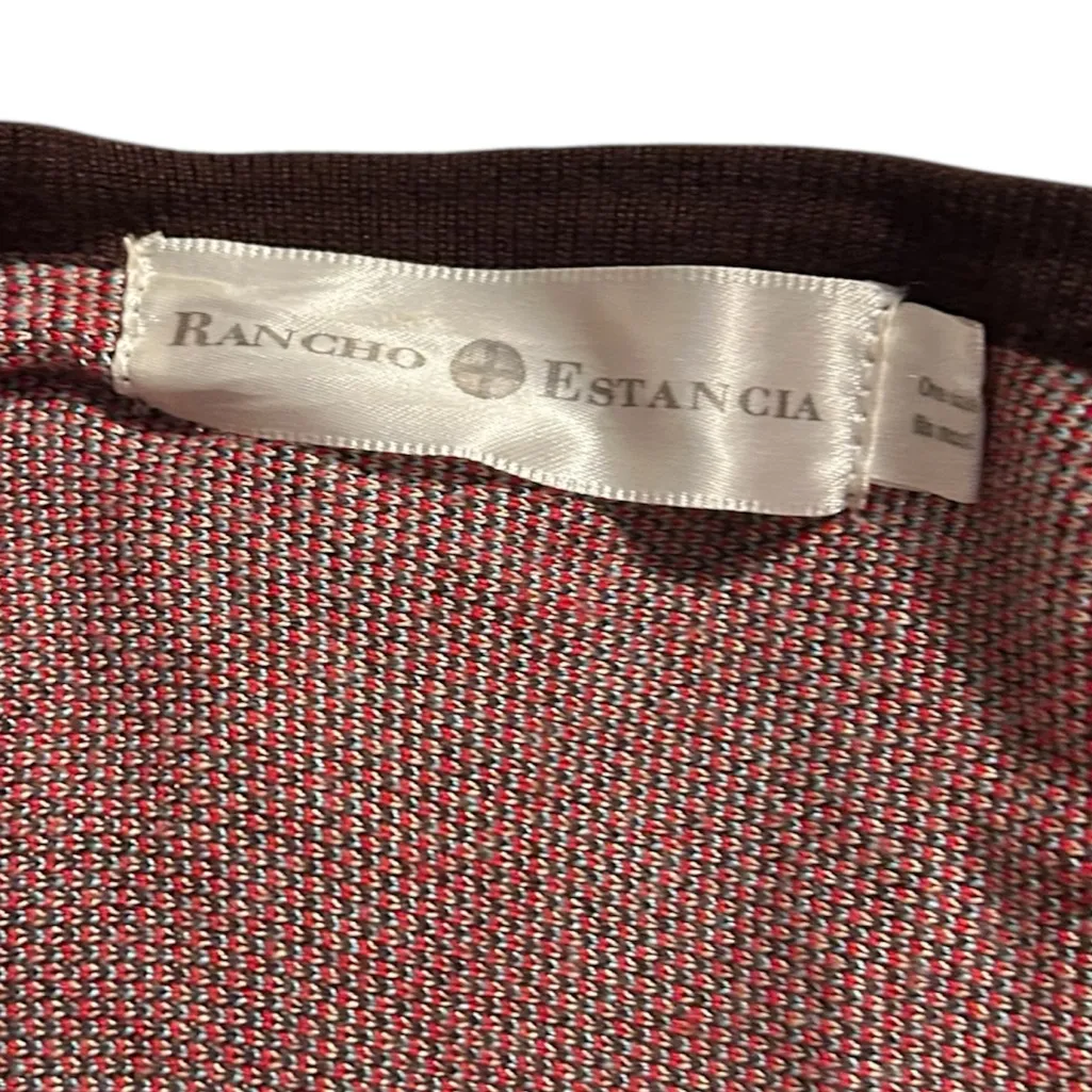 Rancho Estancia Western Aztec Print Shawl Poncho Red - Image 5