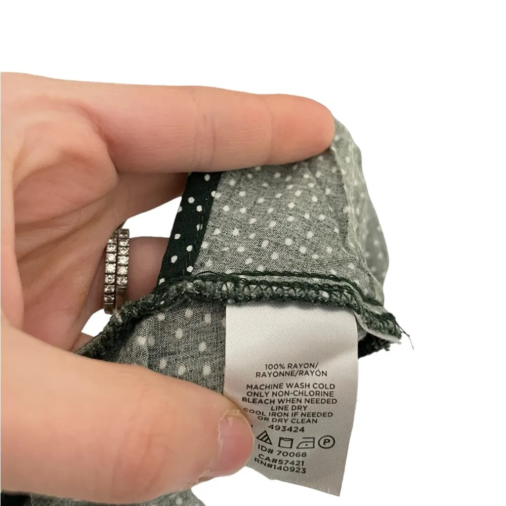 Loft Micro Polka Dot Green Tie Side Dress 0 - Image 4