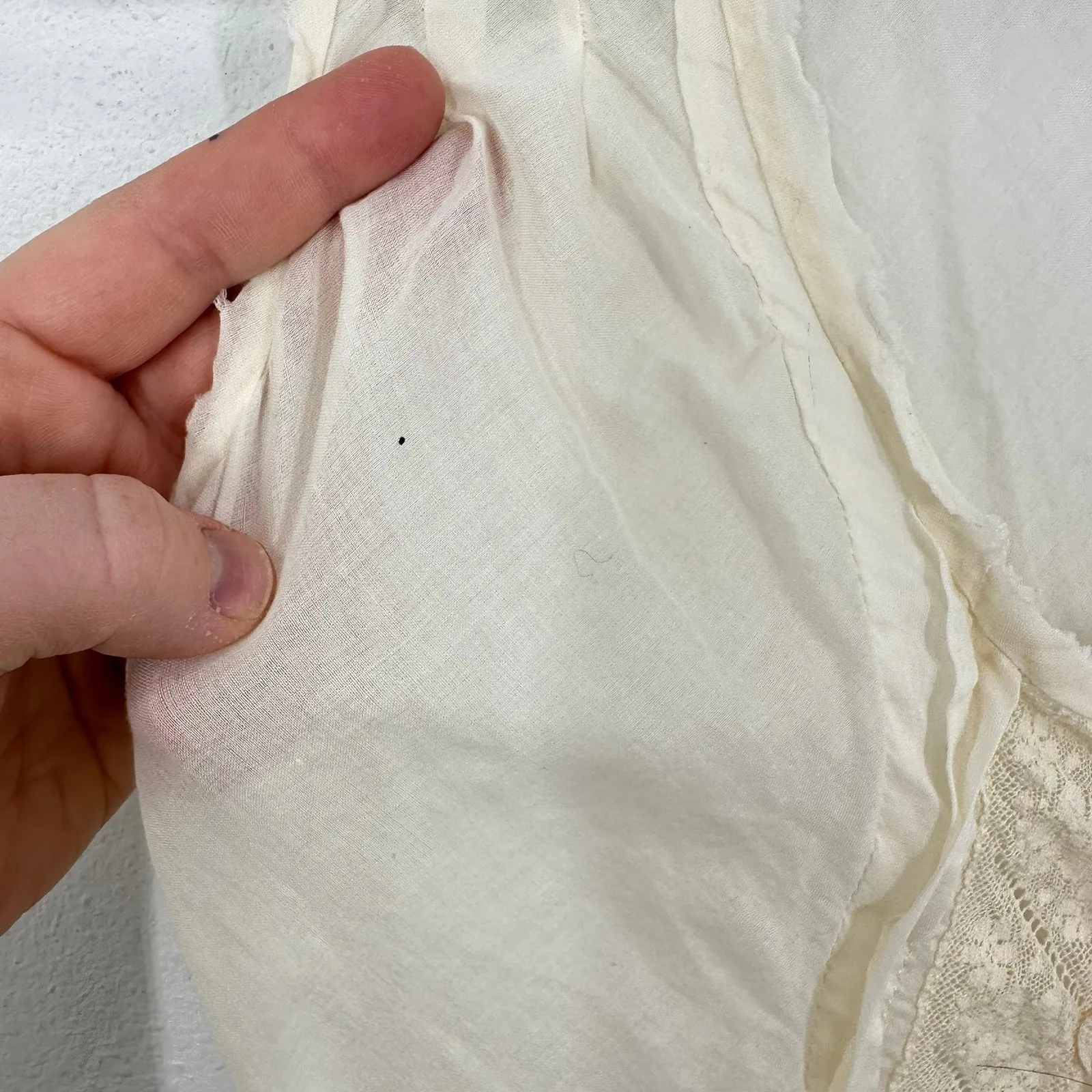 Zara Woman Cream Ruffle Sleeveless Sheer Tunic Dress Lace‎ Trim Bohemian Peasant - Image 3