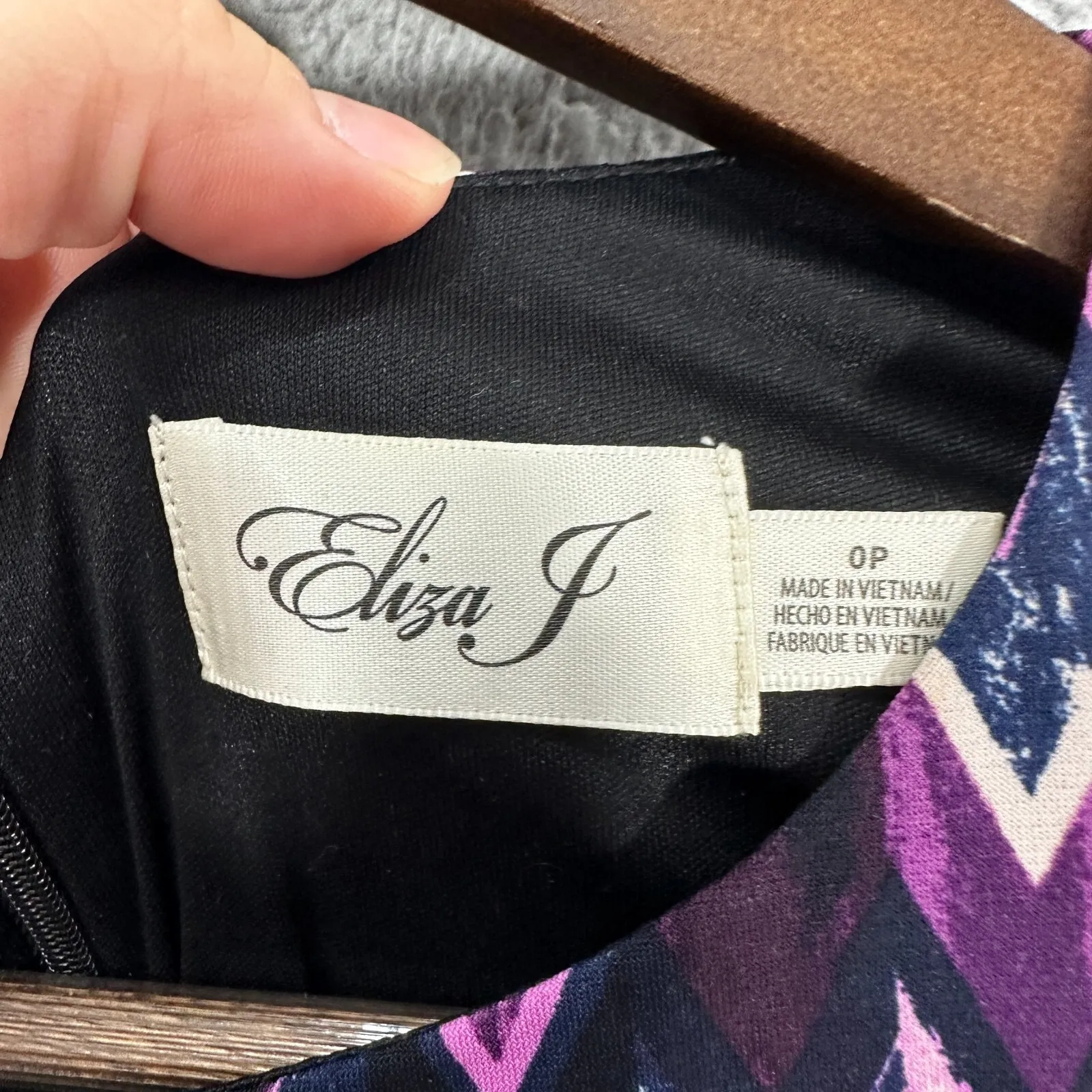 Eliza J Dress 0P Pink Purple Chevron Geometric Print Mod‎ Party Retro Y2K Bold - Image 6