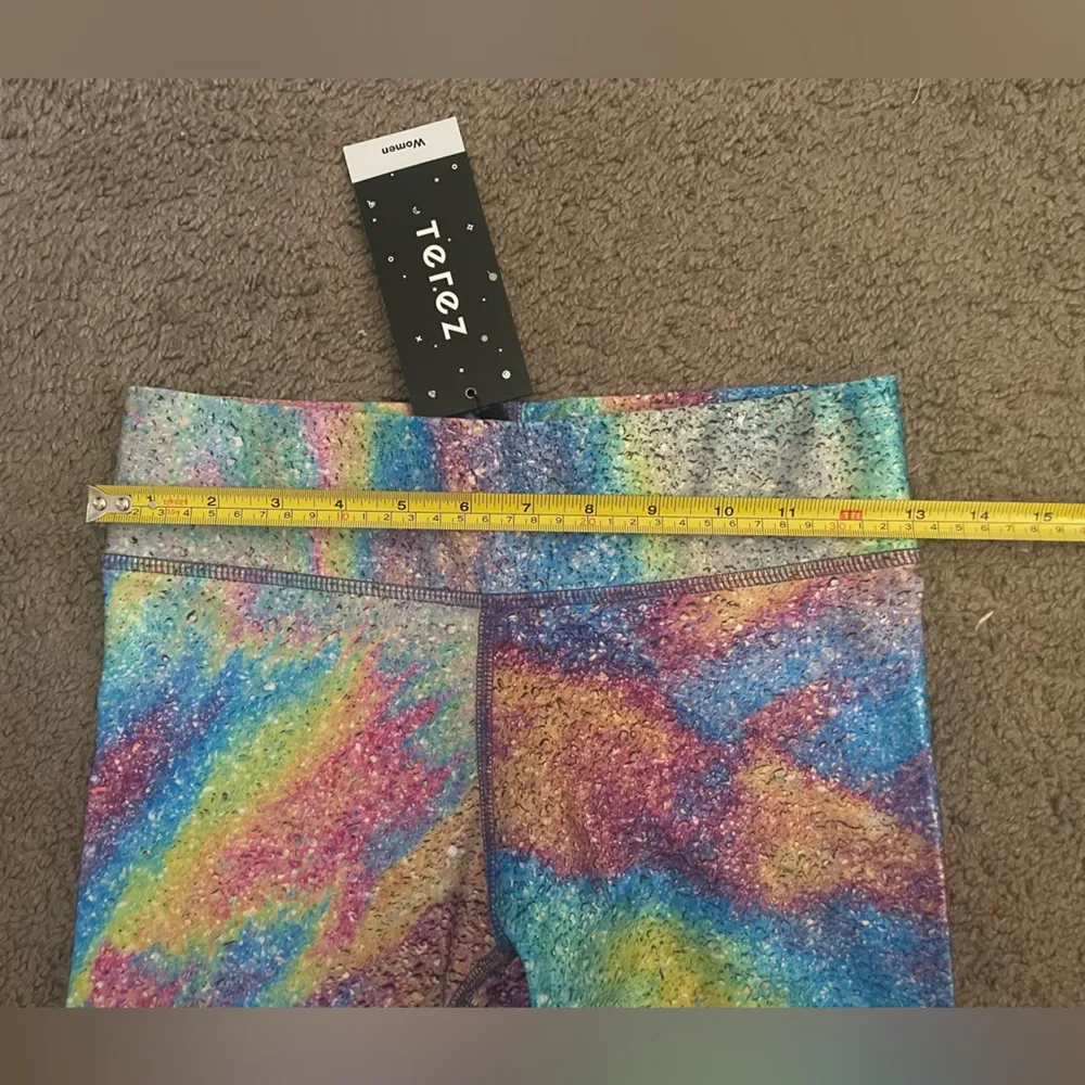 NWT Terez Rainbow Sparkle Pattern Active Wear Leggings, Size S - Image 8