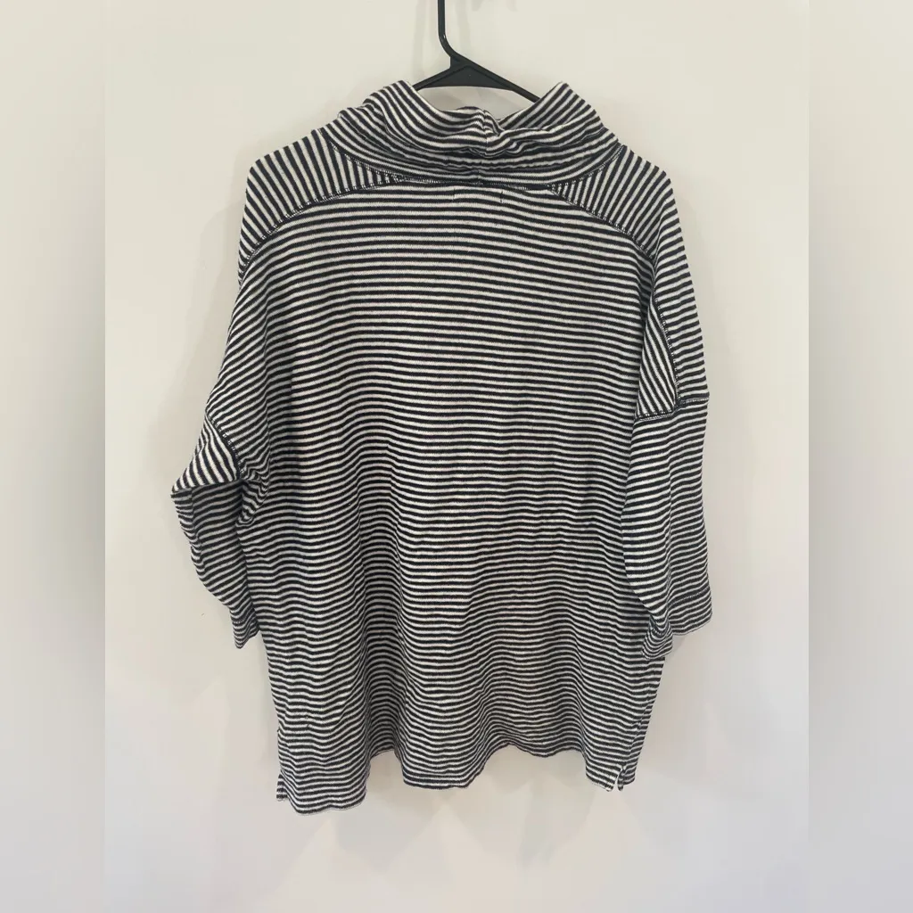 Chaps Navy and White Striped Cowl Neck Sweater sz 2X - Image 3