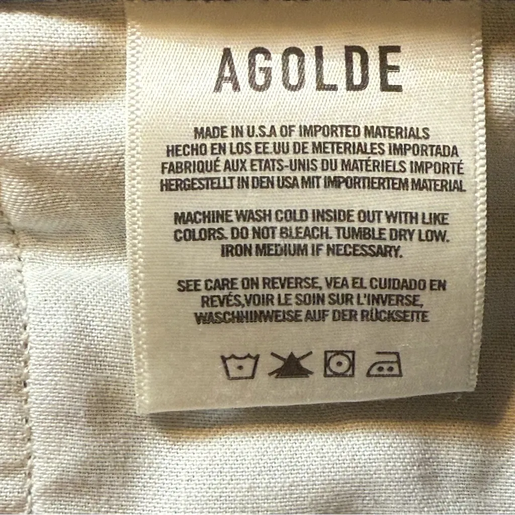 Agolde Womens 90s High Rise Loose Fit Distressed Blue Jeans Size 25 Raw Hem - Image 9