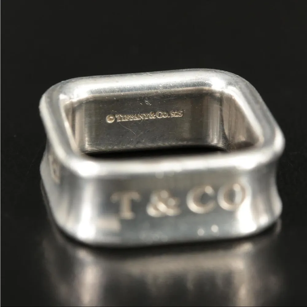 Tiffany & Co. 1837 Sterling Silver Square Ring 925 Size 6 Luxury Jewelry - Image 5