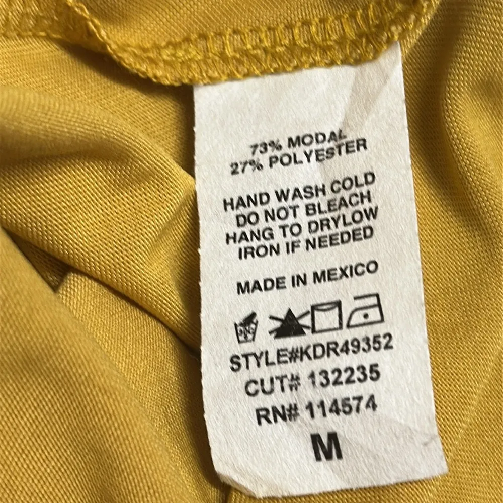 Pleione Mustard Wrap Criss Cross 3 Quarter Sleeve Modal Blend Top Womens Medium - Image 12