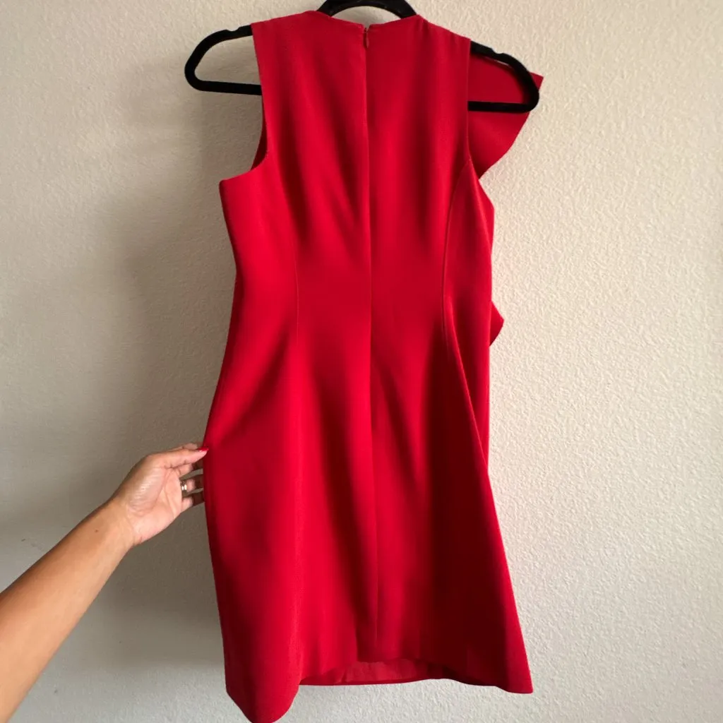 Cinq à Sept Kimberlin Ruffle Cascade Red Dress Size 4 - Image 10