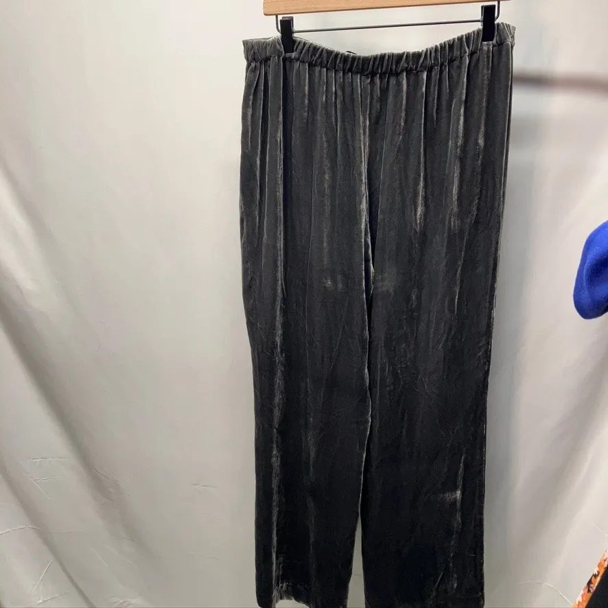 Worth New‎ York Wide Leg Velvet Pants Womens Large Rayon Silk Grey Silver Gray - Image 11