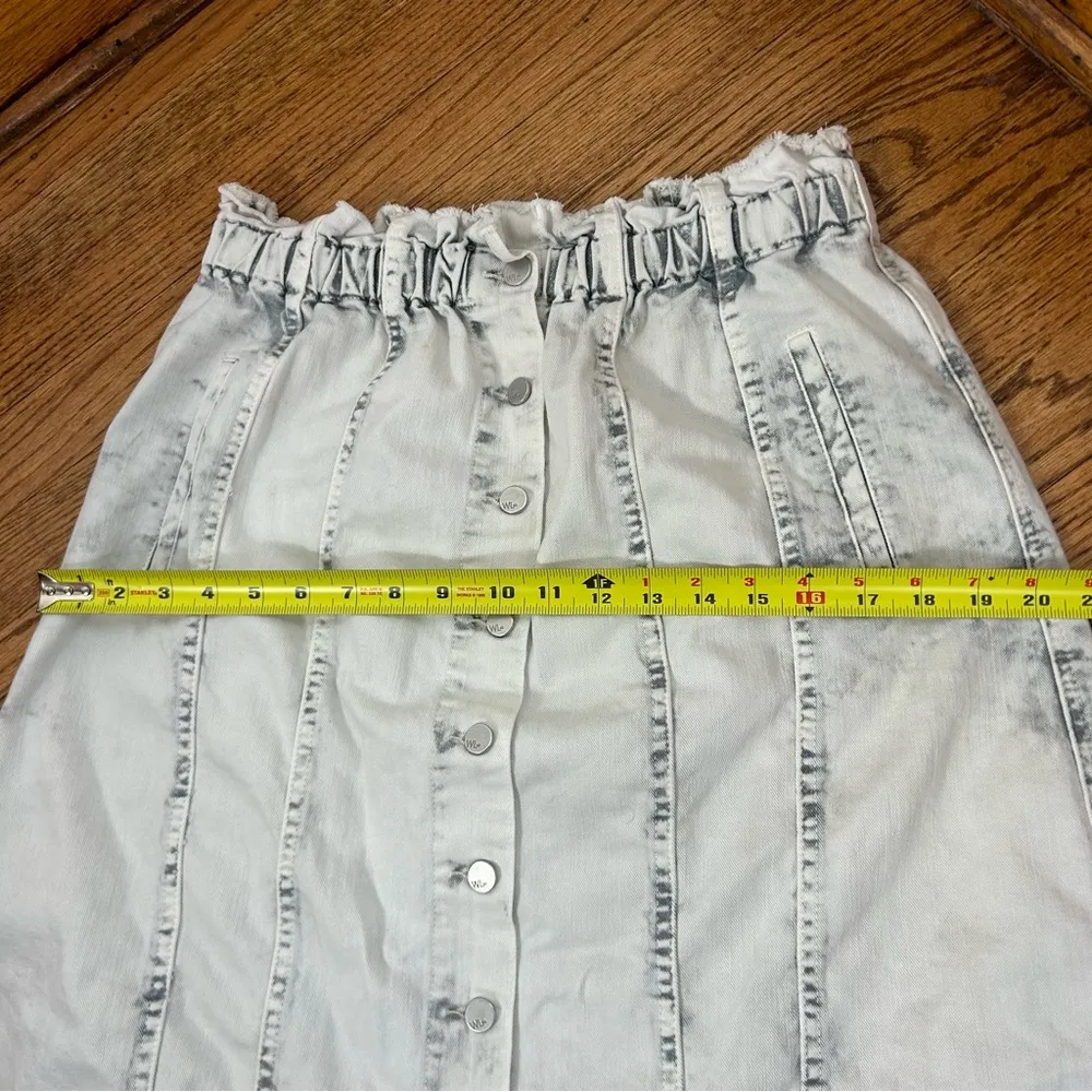 Wash Lab | Sally Button Front Skirt Grey Wash Midi Denim Size 31 Gray - Image 10