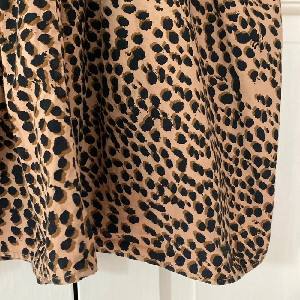 Ulla Johnson Lennie Pleated Cotton Poplin Top Cheetah Print Animal Print Size 0 - Image 10