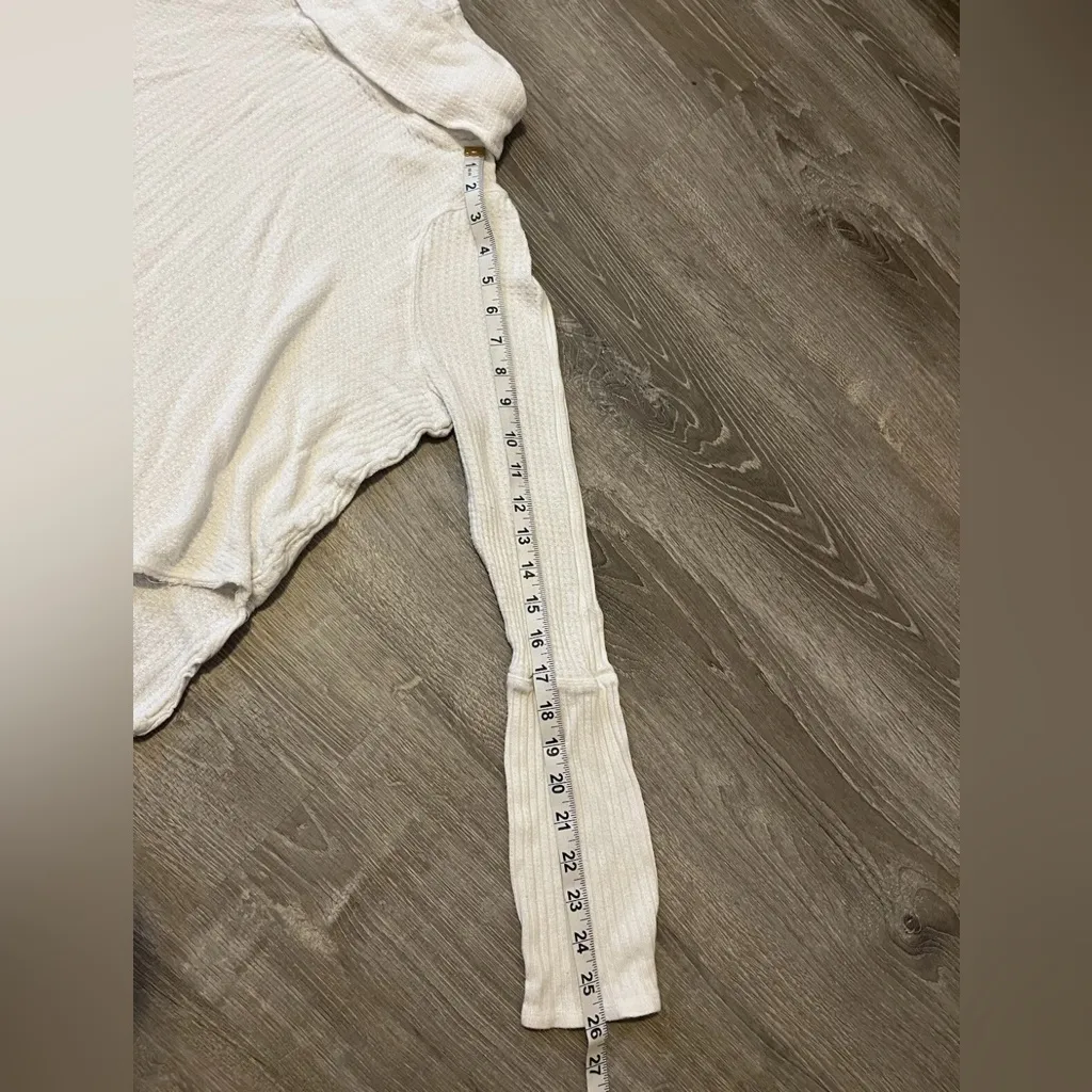 We The Free Waffle Knit Thermal Mock Neck Long Sleeve Top Women’s Size S White - Image 7