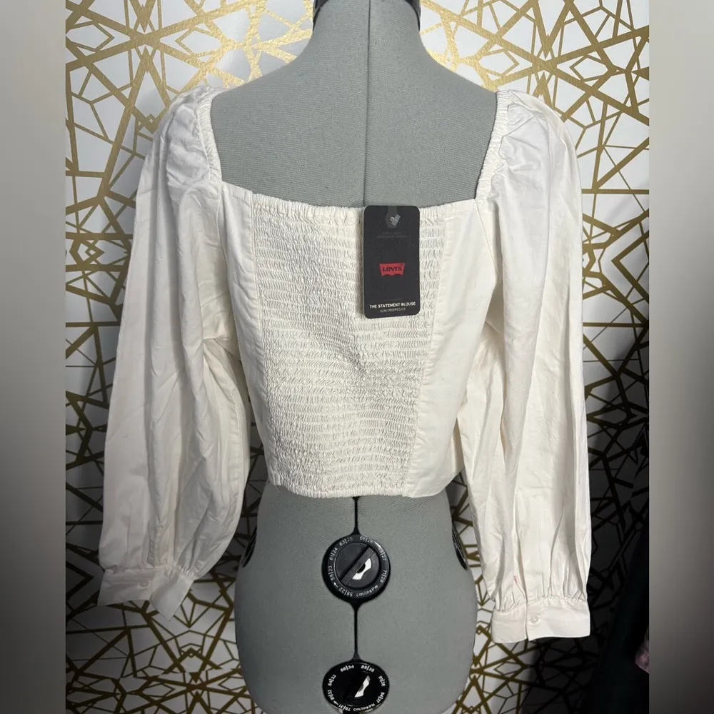 NWT Levi's Women's Devin Cotton Drawstring-Front Long-Sleeve Top, XL - Image 3