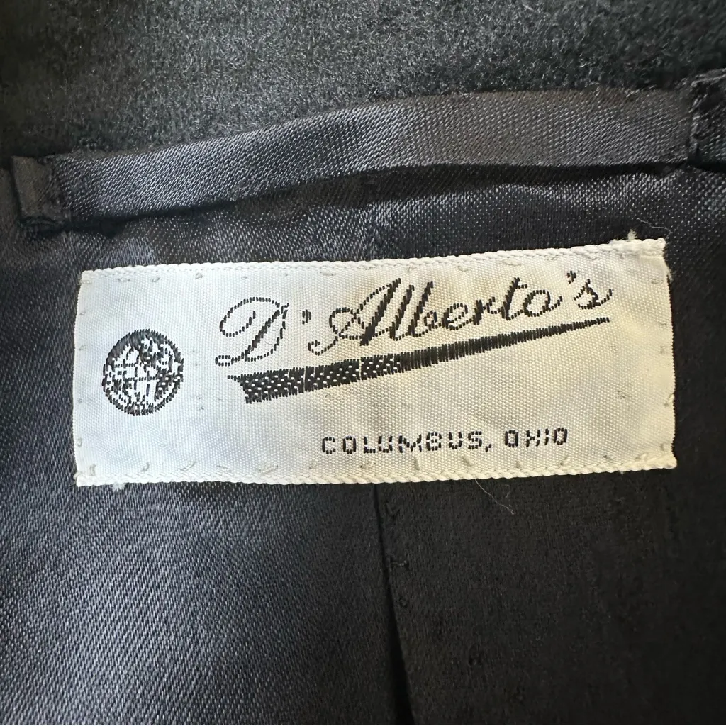 D’Alberto’s 100% Cashmere Black Topcoat Size 12 - Image 5