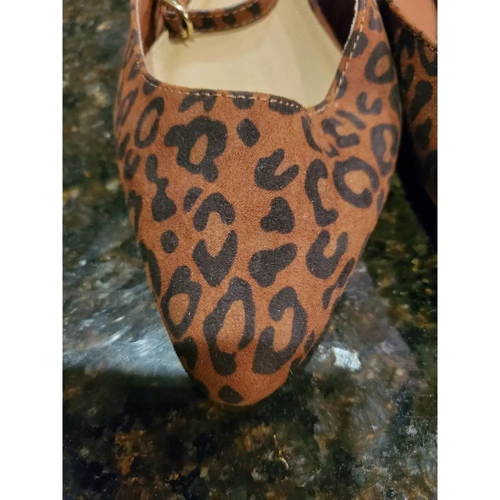 Ann Taylor LOFT Brown Leopard Slingback Flats SZ 8 - Image 3