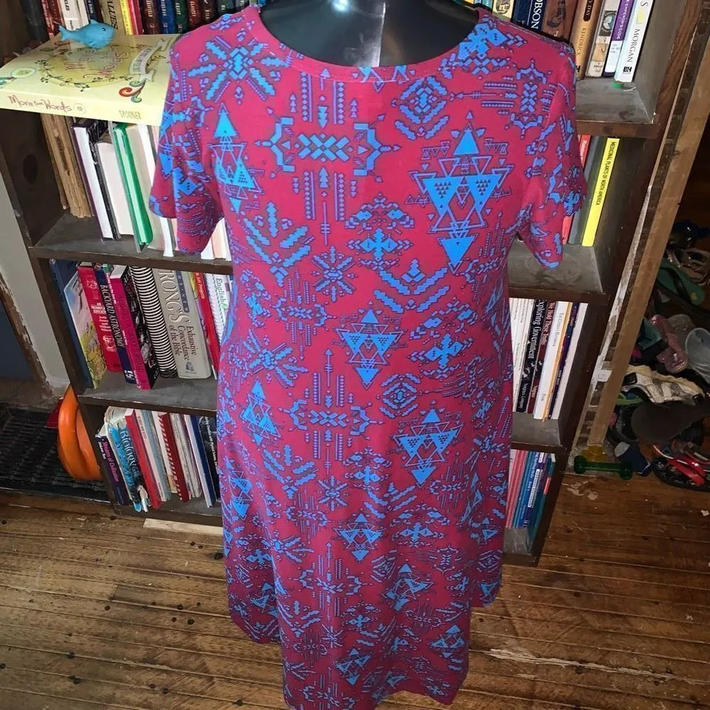 Lularoe pink & blue leggings buttery soft high low S swing dress - Image 2