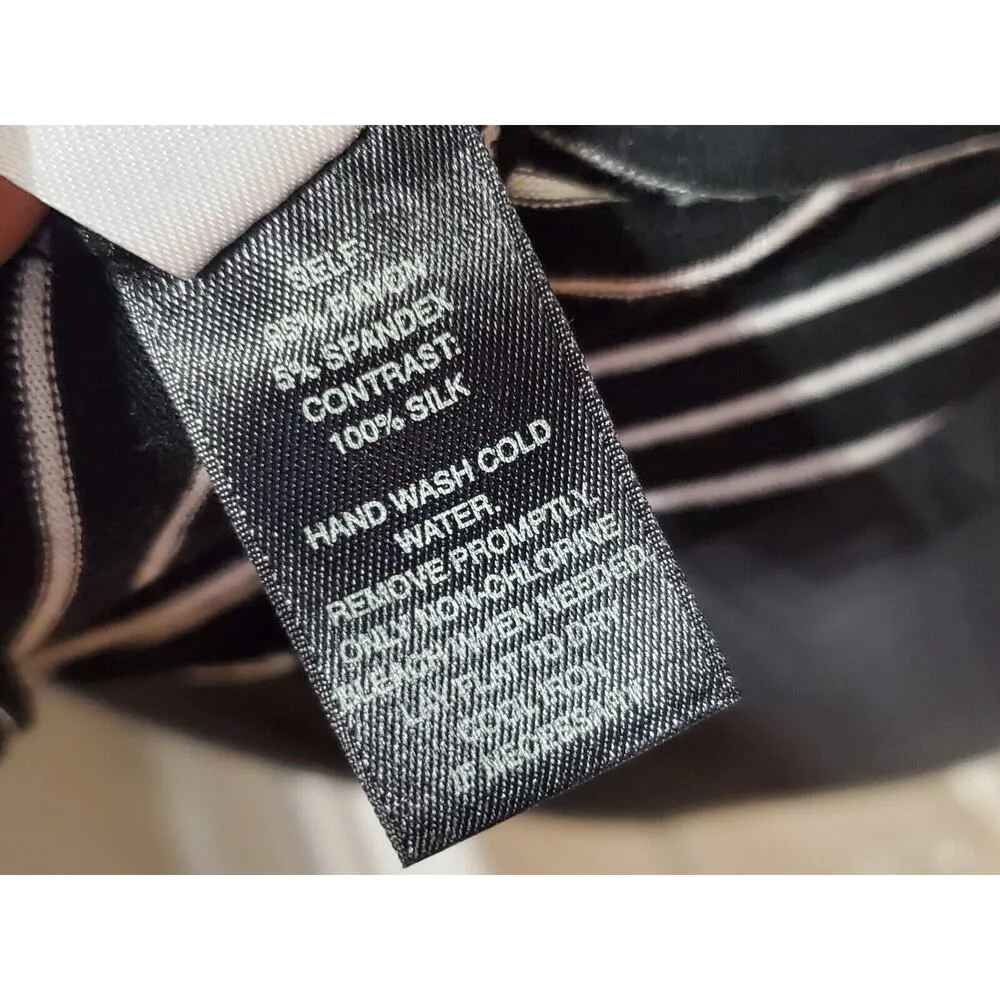 White House Black Market Women Striped Rayon Round Neck Sleeveless Top Blouse XS - Image 9