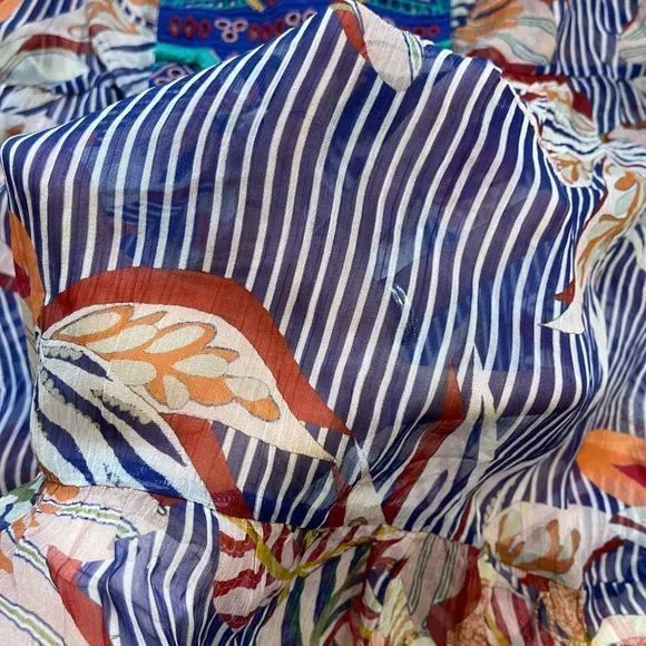 Soft‎ Surroundings Women's Embroidered Tory Tunic 100% Viscose Boho Floral Sz Lg - Image 9