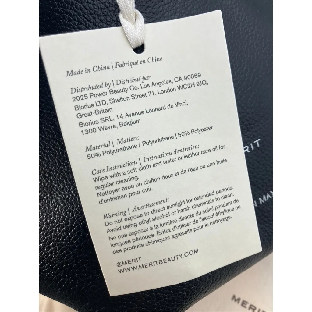 MERIT Brandon Maxwell Black Leather Mini Tote Handbag with Dust Bag New - Image 9