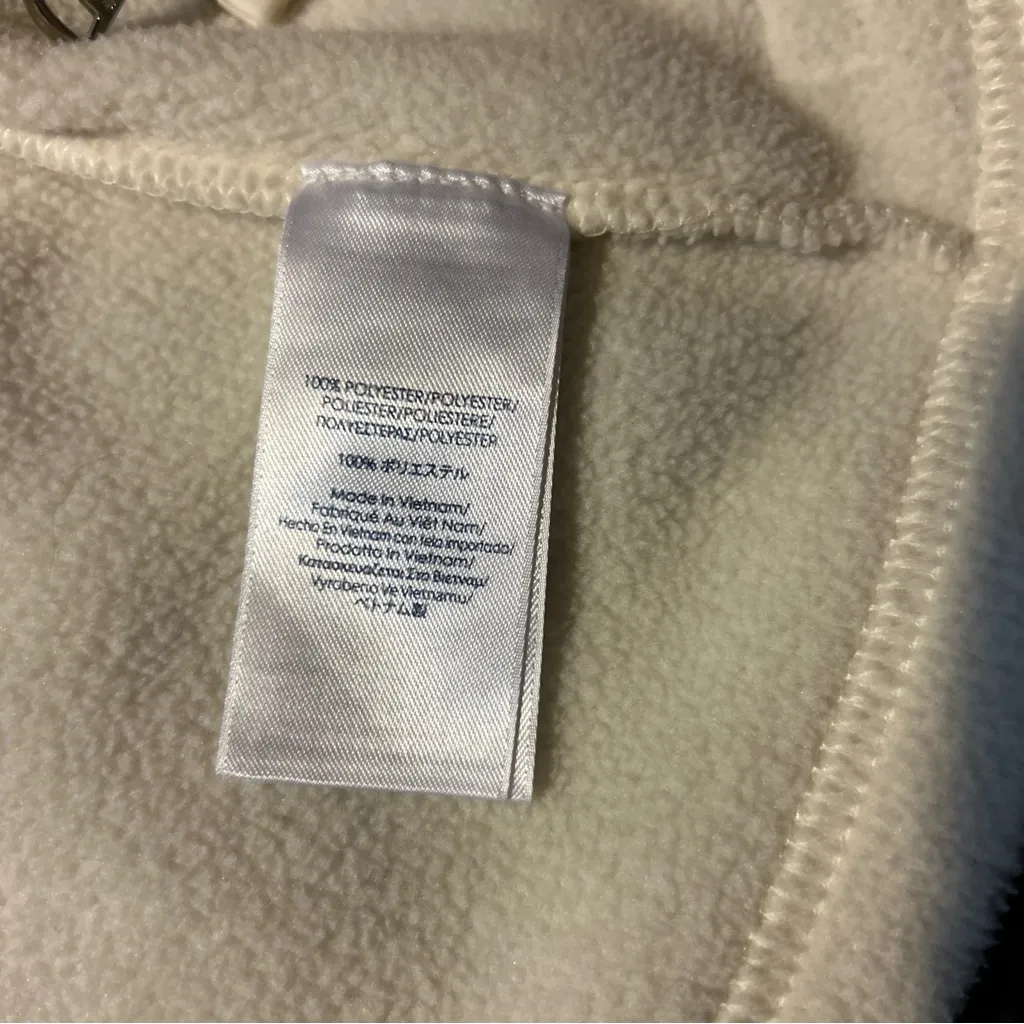 Chaps Womens Fleece Vest Size Large Full Zip Beige Pockets Casual - Image 7