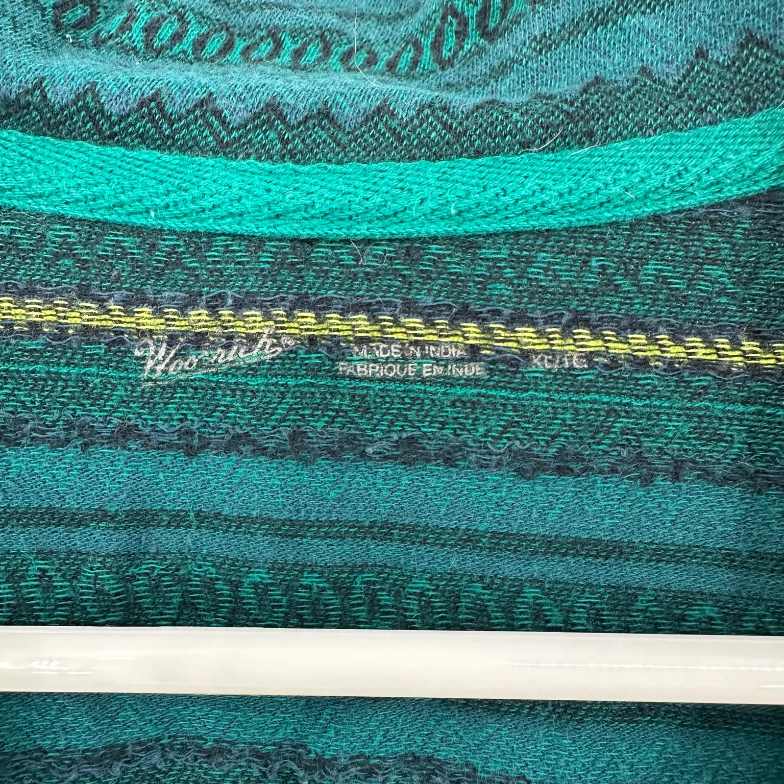 Woolrich Size XL Long‎ Sleeve Quarter Zip Knit Pullover Blue Striped Outdoor - Image 4