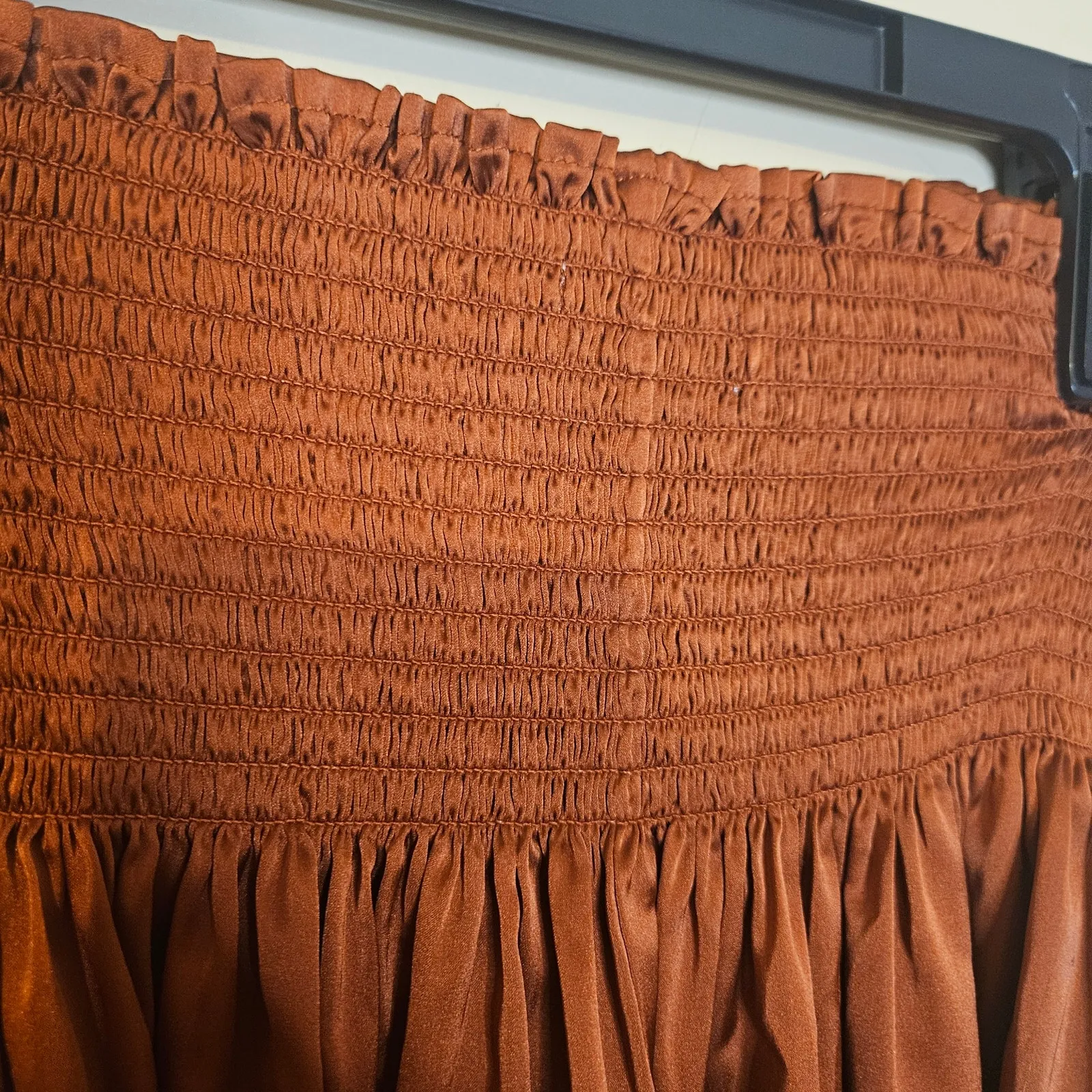 Natural Life Xs / S Extra Small Satin Skort Ribbed Shiny Terra Cotta Bronze - Image 5