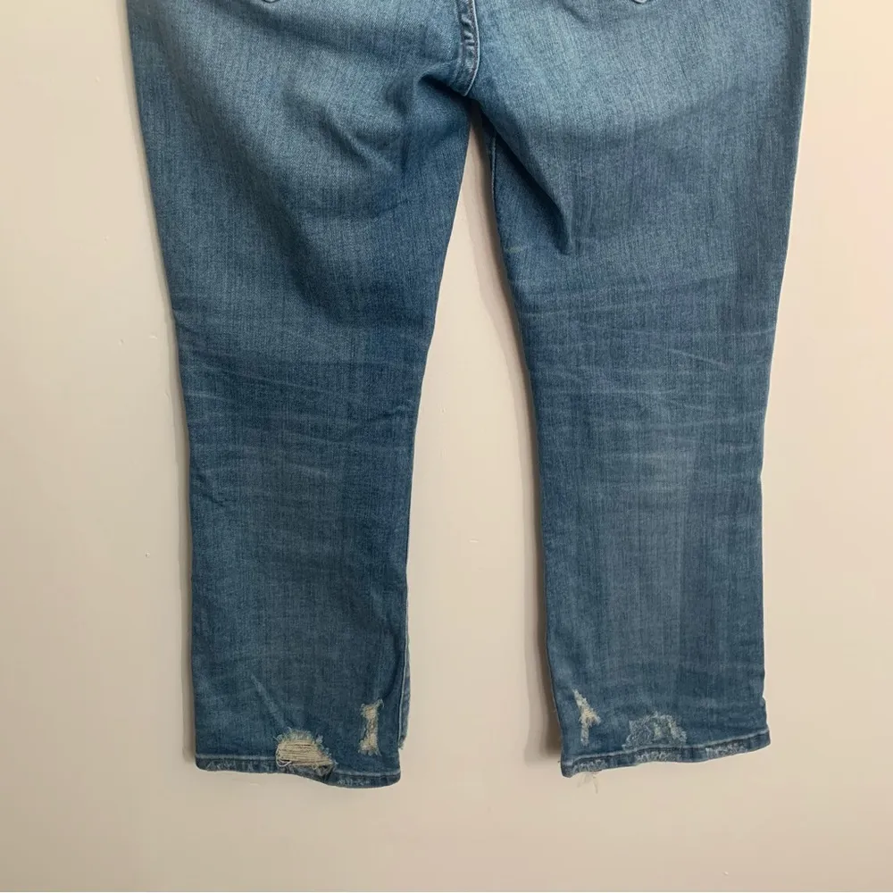 Petite Cali Demi Boot Button Fly Distressed Hem Jeans Size 25P - Image 9