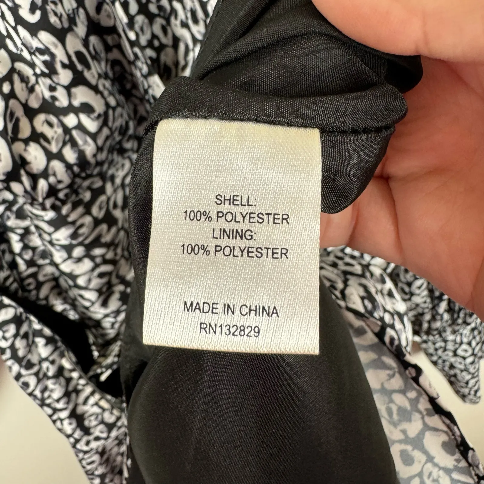 L'Academie‎ Joyce Belted Mini Cocktail Dress Black White Abstract Cheetah Size S - Image 11